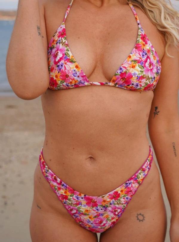 Haut de maillot de bain triangle reversible - Dahlia - Image 7