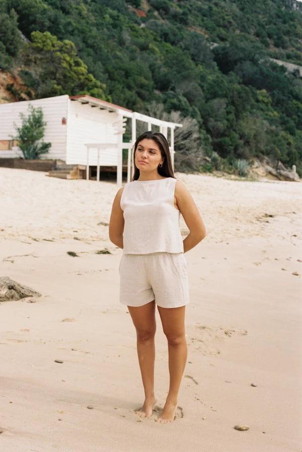 Haut de plage Beige reversible - Jade - Image 3