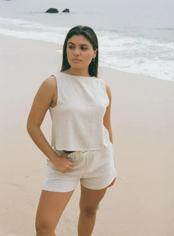 Haut de plage Beige reversible - Jade - Image 5