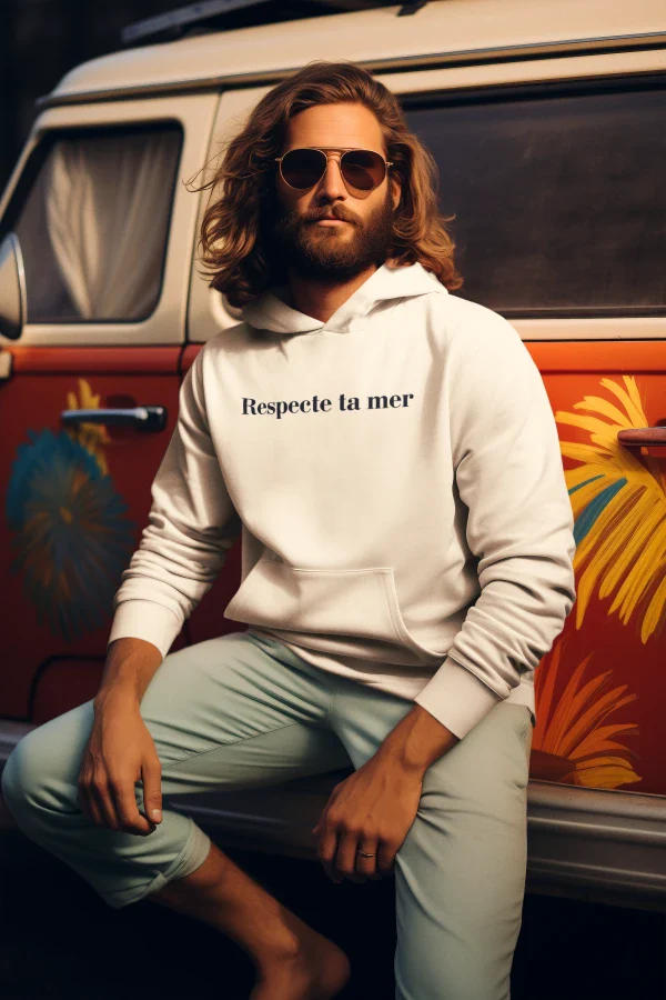 Hoody unisexe en coton bio - Respecte ta mer - Image 16