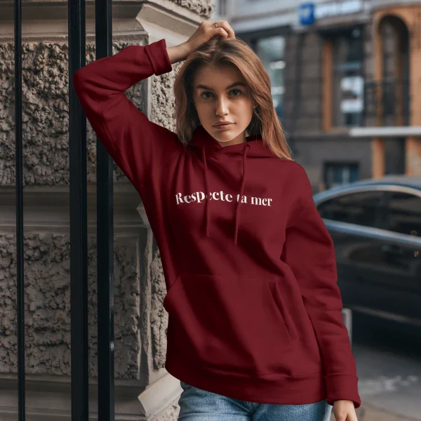 Hoody unisexe en coton bio - Respecte ta mer - Image 2