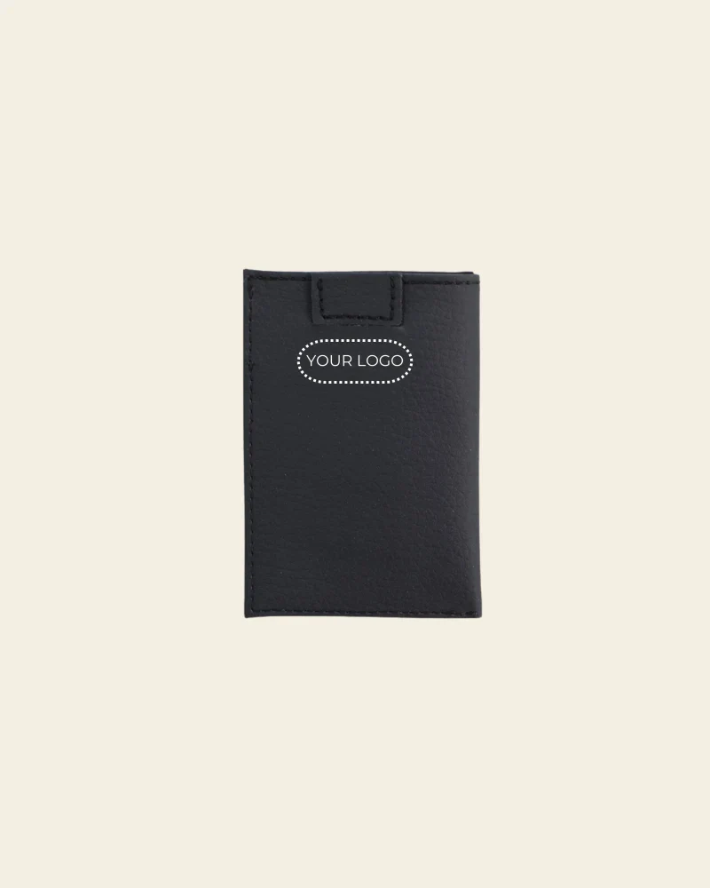 Porte carte noir minimaliste en cuir végan - - Image 10