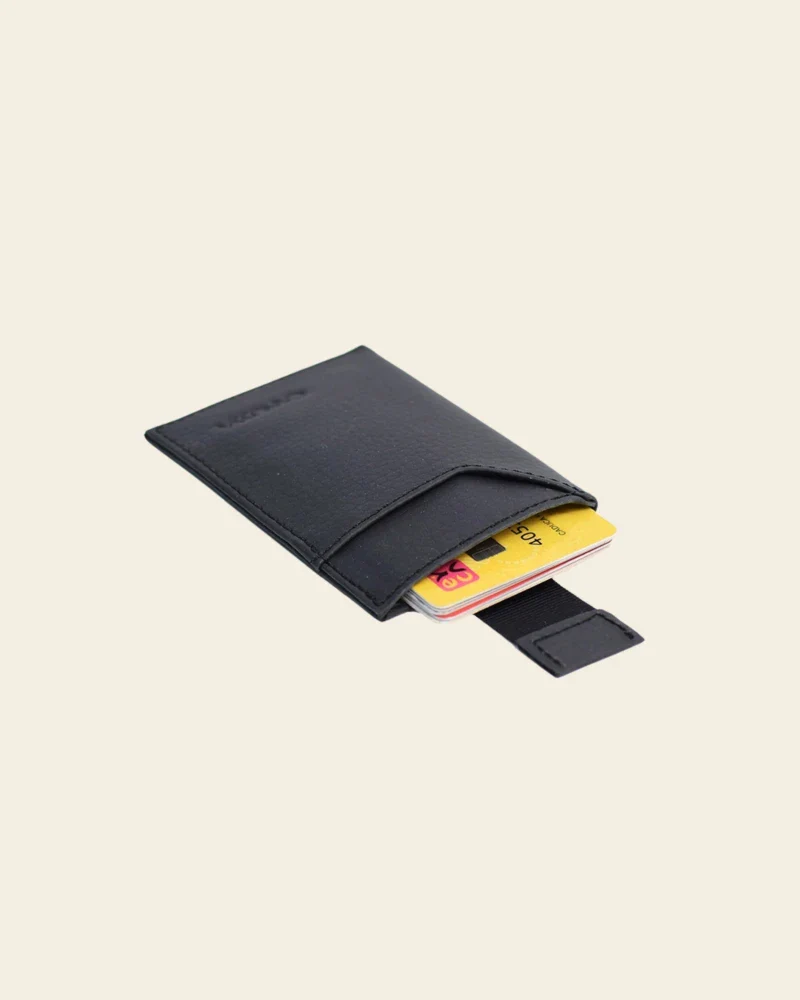 Porte carte noir minimaliste en cuir végan - - Image 9