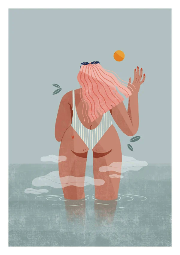 Illustration engagée papier recyclé La Baigneuse - Image 2