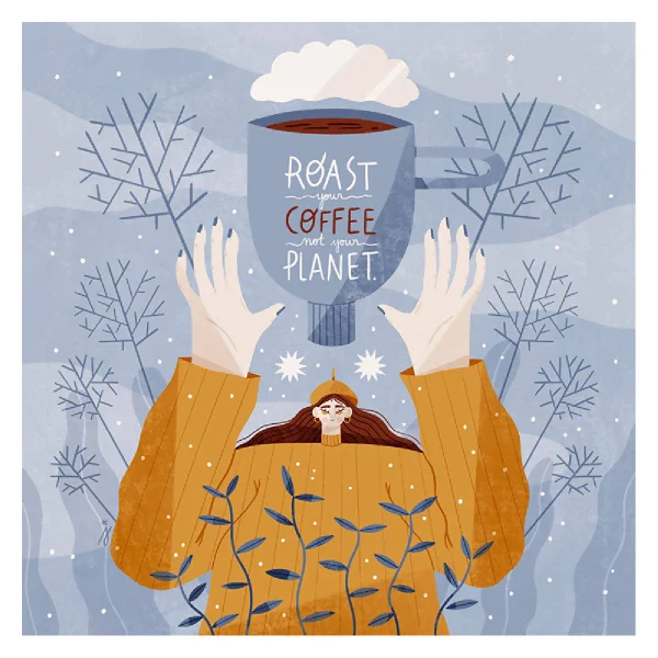 Illustration engagée papier recyclé Roast Your Coffee - Image 2