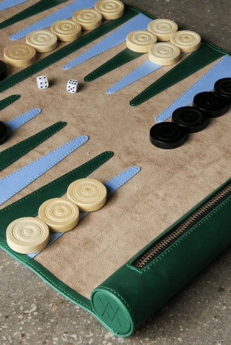 Jeu du Jacquet pliable - Backgammon de voyage en cuir végan - Image 3