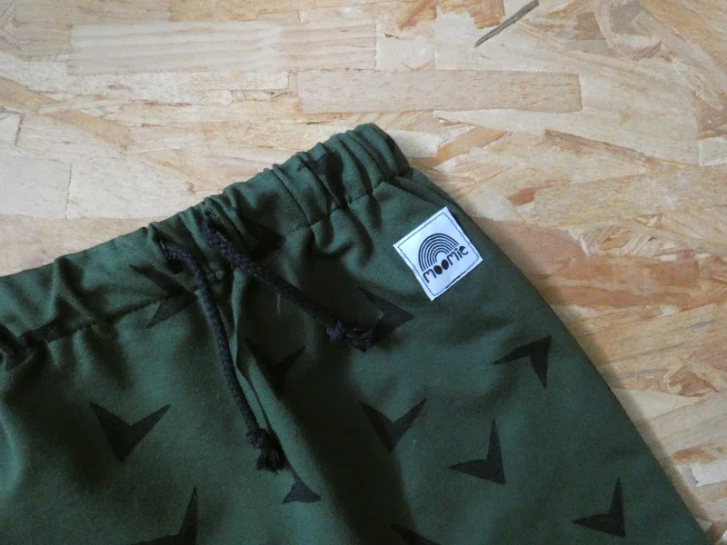 Pantalon Jogpant Enfant - Fait Main - Imprimé Flèches - Orange/Vert - Image 3