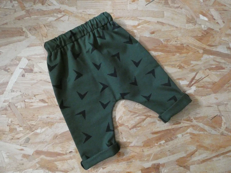 Pantalon Jogpant Enfant - Fait Main - Imprimé Flèches - Orange/Vert - Image 5
