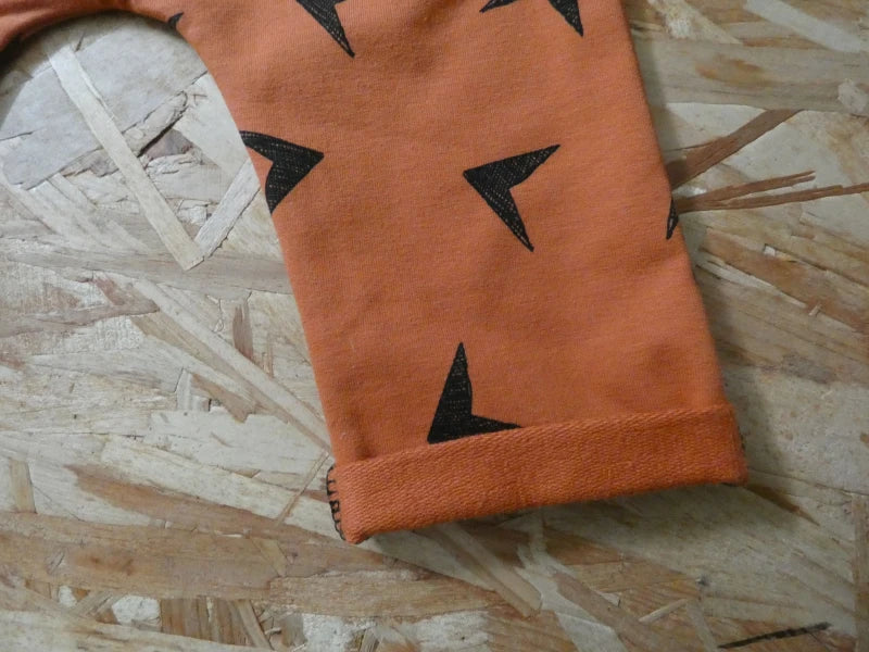 Pantalon Jogpant Enfant - Fait Main - Imprimé Flèches - Orange/Vert - Image 8