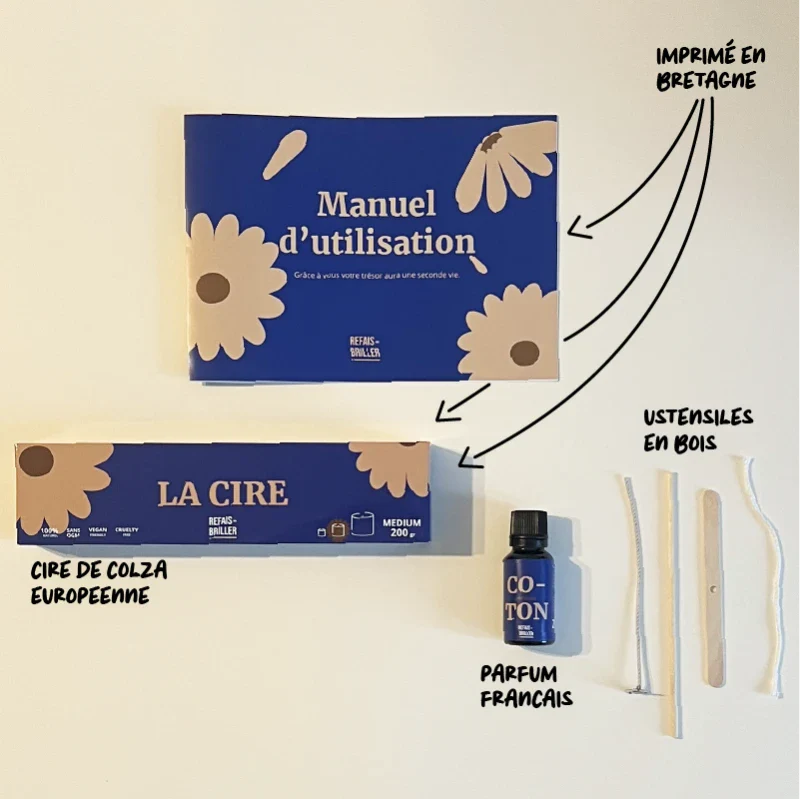 Kit de fabrication de bougie Médium - parfum Coton Doux - Image 2