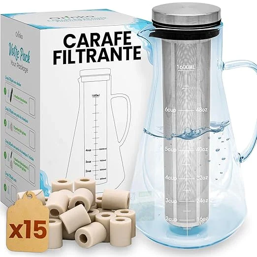 Kit de Purification d'Eau : Carafe en verre + Perles de Céramique x15 - Image 6