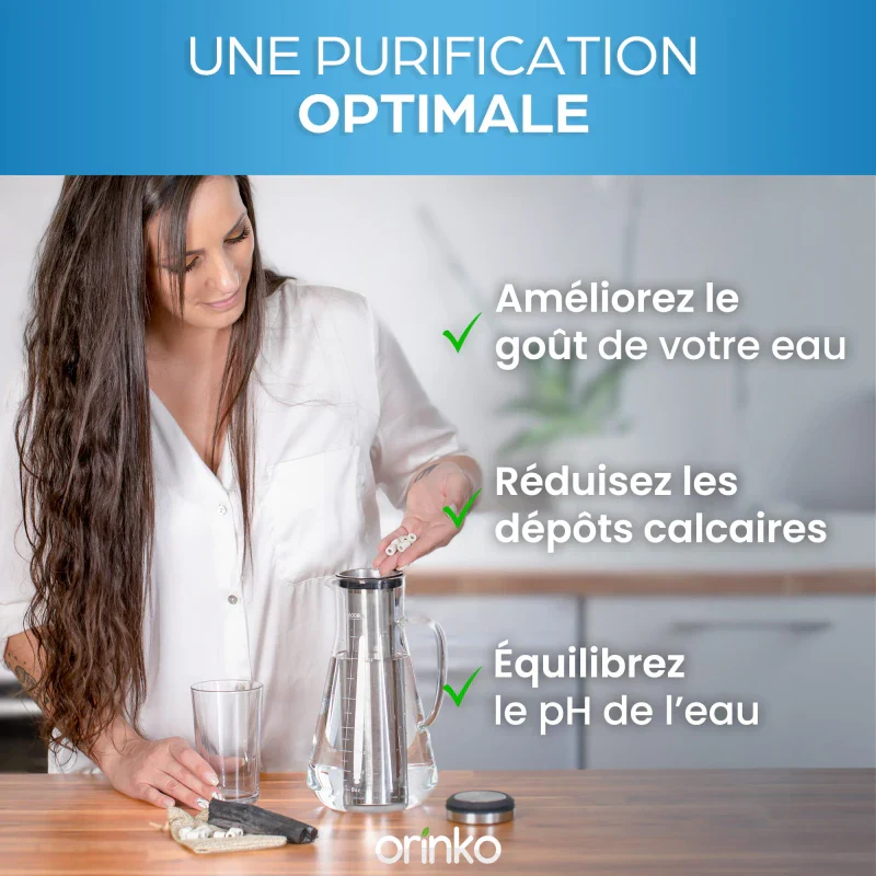 Kit de Purification d'Eau : Carafe en verre + Perles de Céramique x15 - Image 9