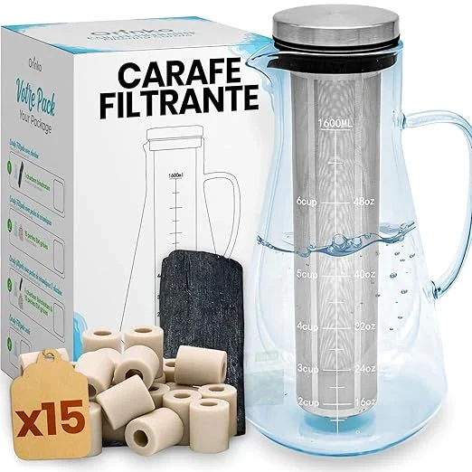 Kit de Purification d'Eau complet avec Carafe + Binchotan + Perles de Céramique - Image 6