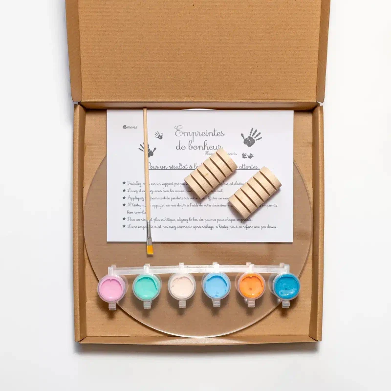 Kit Empreintes de mains pour 5 - Deux Supports Ronds - Image 10