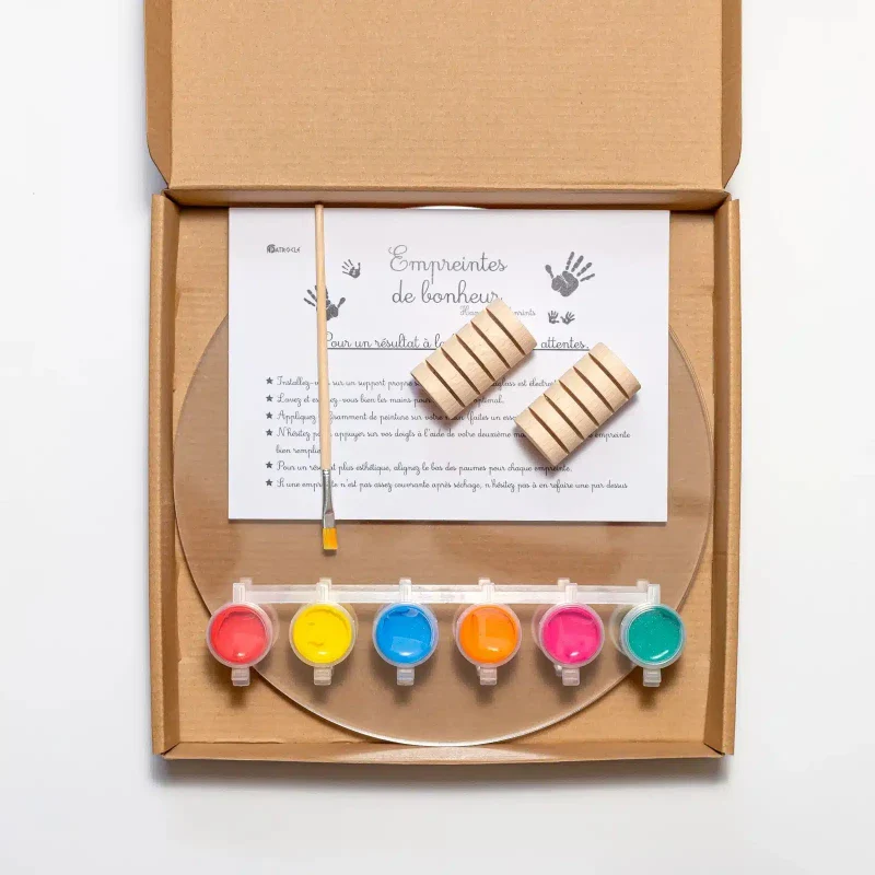 Kit Empreintes de mains pour 5 - Deux Supports Ronds - Image 11