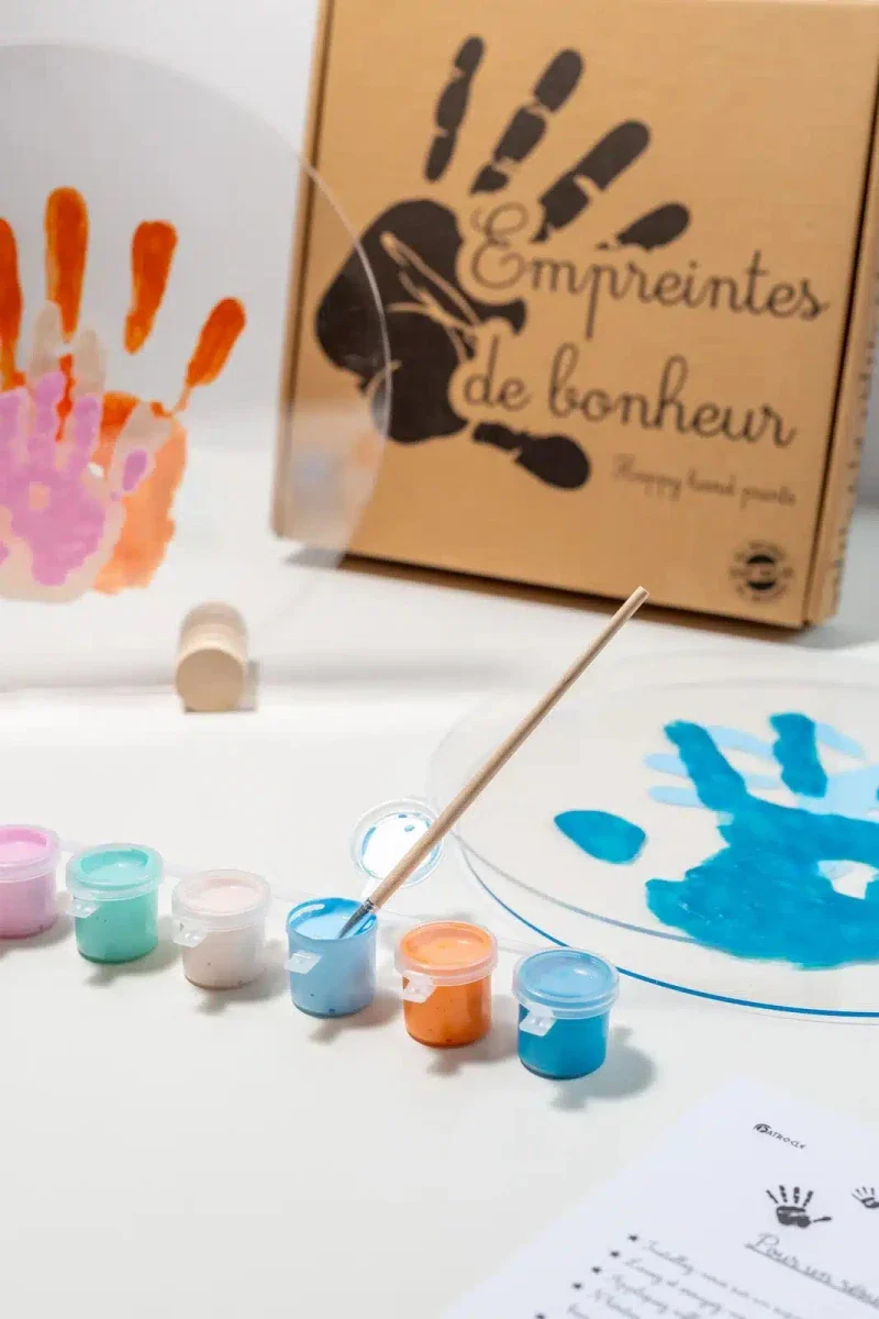Kit Empreintes de mains pour 5 - Deux Supports Ronds - Image 7