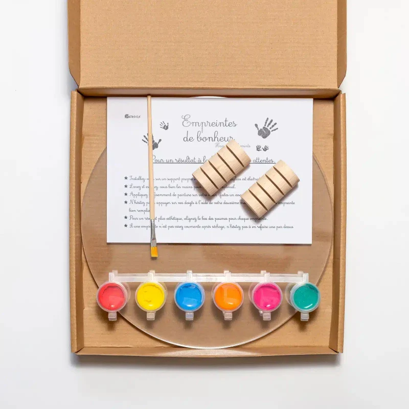 Kit Empreintes de mains pour 4 - Deux Supports Ronds - Image 8