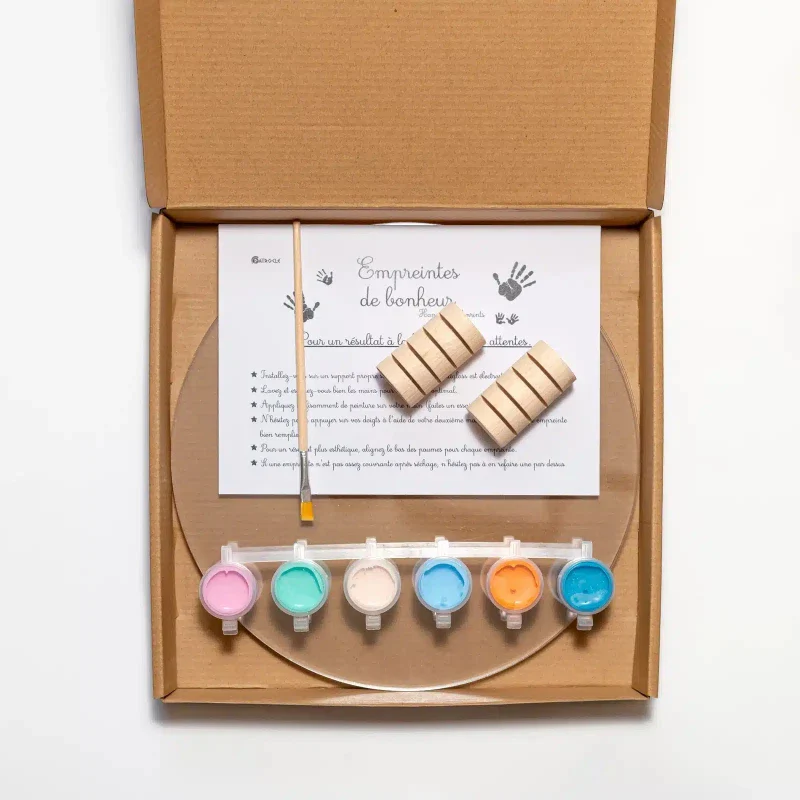 Kit Empreintes de mains pour 4 - Deux Supports Ronds - Image 9