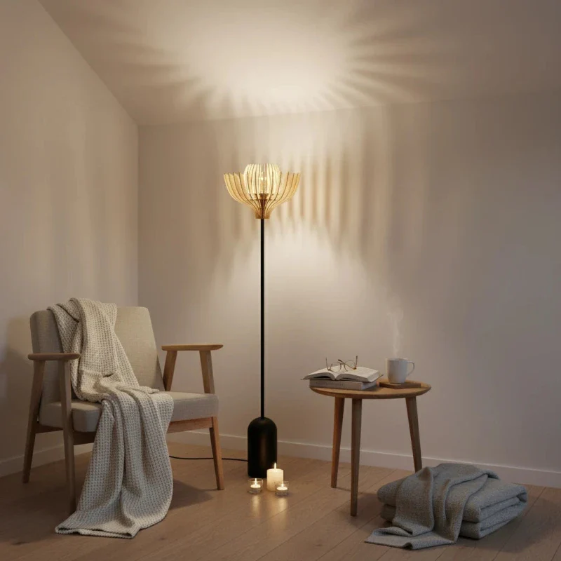 Lampadaire avec abat-jour floral - Tullia - Image 14