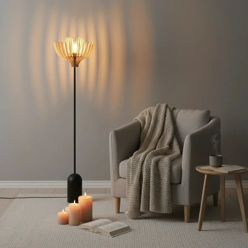 Lampadaire avec abat-jour floral - Tullia - Image 2