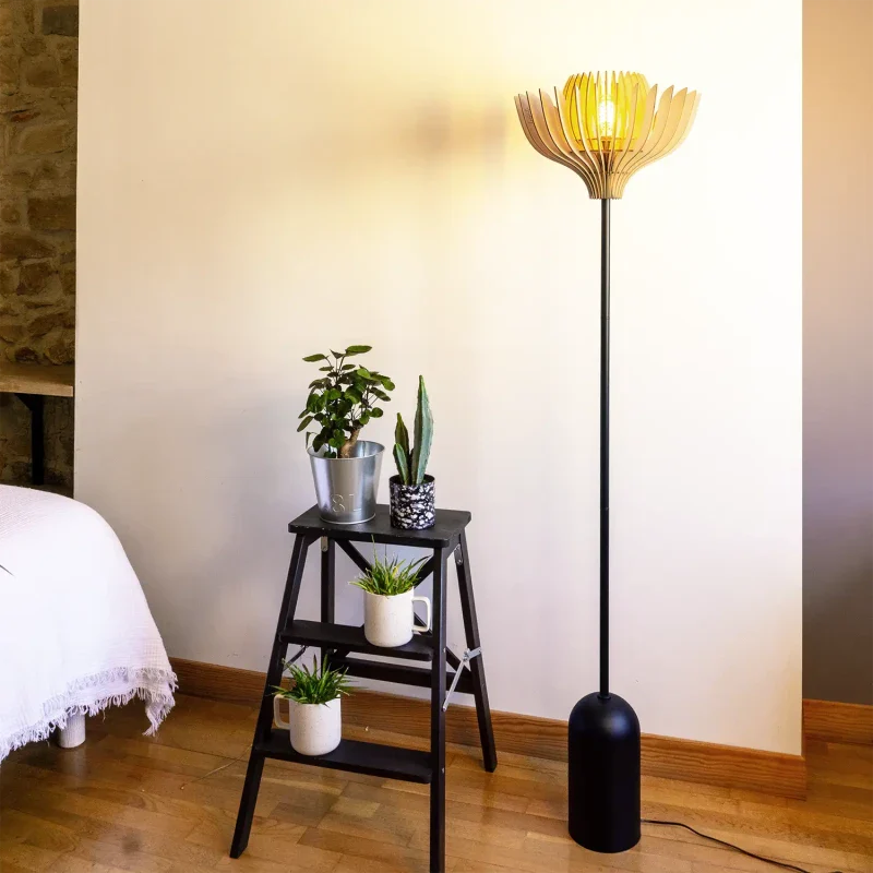Lampadaire avec abat-jour floral - Tullia - Image 3