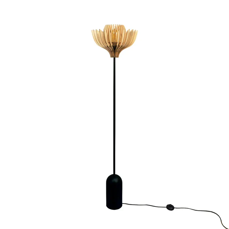 Lampadaire avec abat-jour floral - Tullia - Image 4