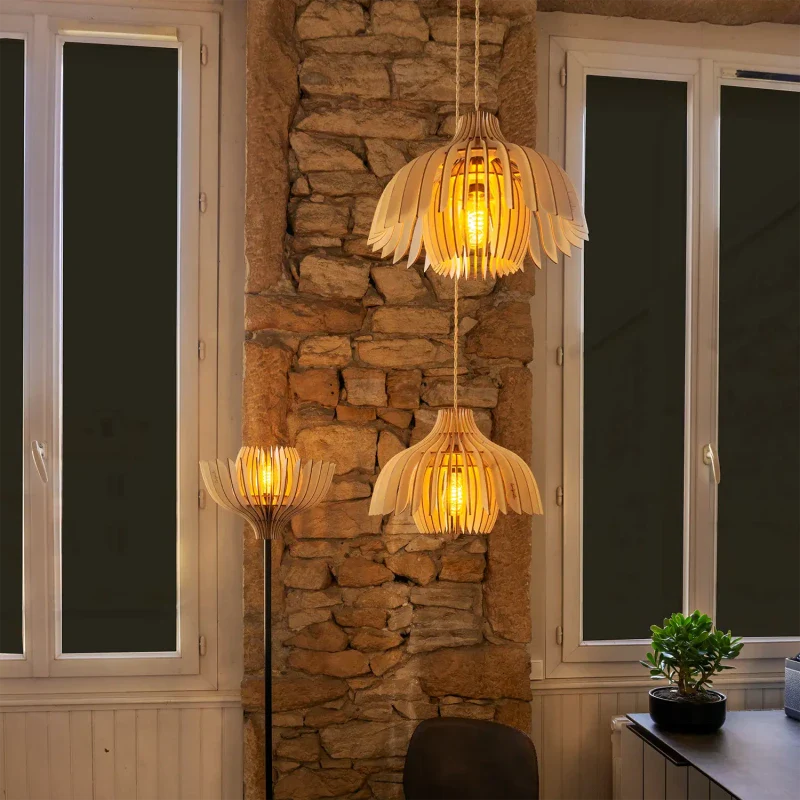 Lampadaire avec abat-jour floral - Tullia - Image 7