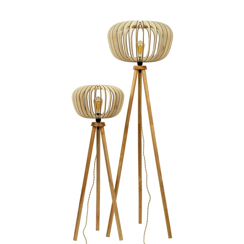 Lampadaire en bois design sur trépied - Agathe - Image 15