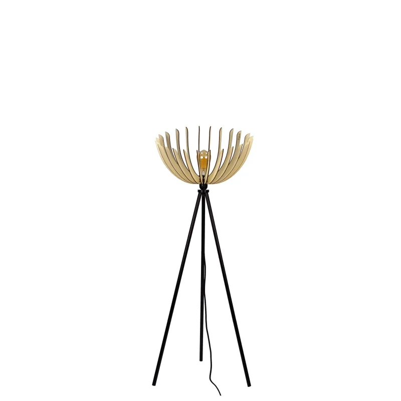 Lampadaire en bois design sur trépied - Athéna - Image 10
