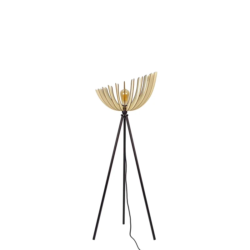 Lampadaire en bois design sur trépied - Athéna - Image 11