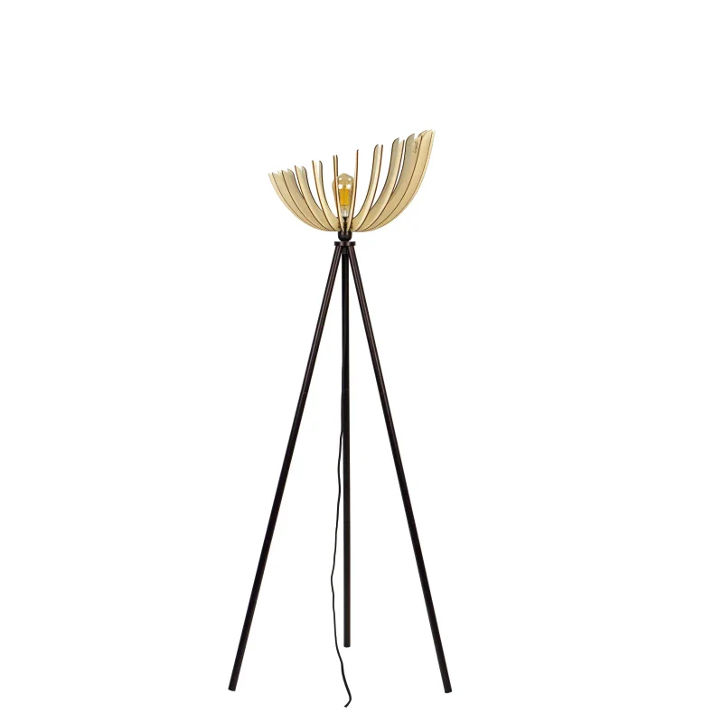 Lampadaire en bois design sur trépied - Athéna - Image 7
