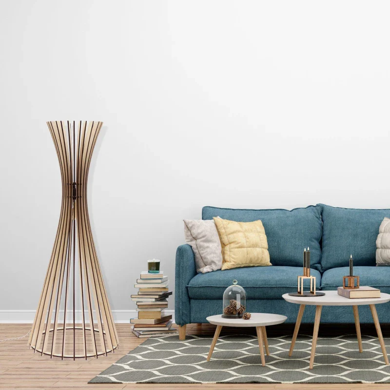 Lampadaire en bois design trépied - Tipi - Image 3