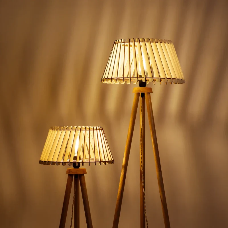 Lampadaire Fait Main en Bois et Métal - Alizée - Image 8