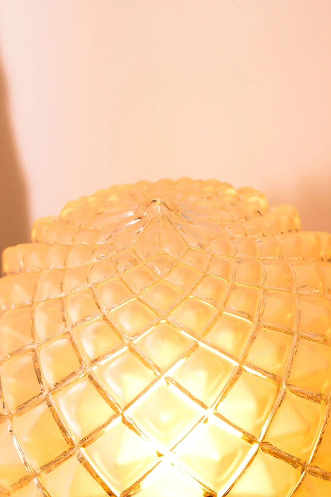 Lampe à poser Vintage - Globe en verre sur Base en laiton - Raphaele - Image 2