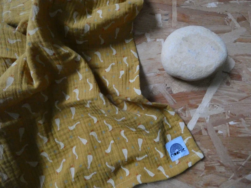 Lange bébé en coton bio – Imprimé Oies - Image 4