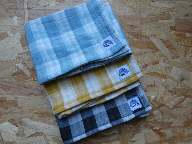 Lange Réversible en Coton Oeko-Tex - Carreaux et Vichy