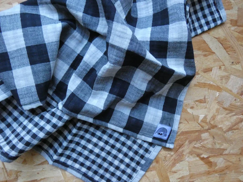 Lange Réversible en Coton Oeko-Tex - Carreaux et Vichy - Image 10