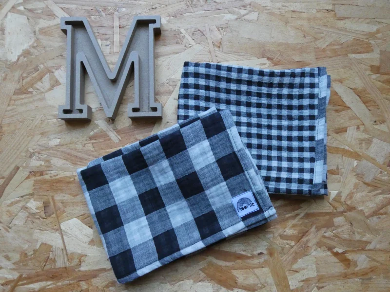 Lange Réversible en Coton Oeko-Tex - Carreaux et Vichy - Image 5