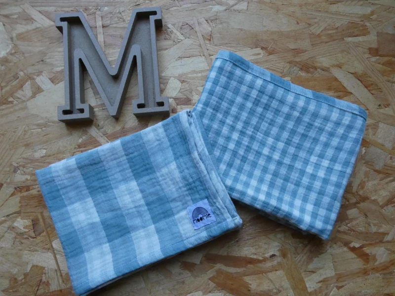 Lange Réversible en Coton Oeko-Tex - Carreaux et Vichy - Image 7