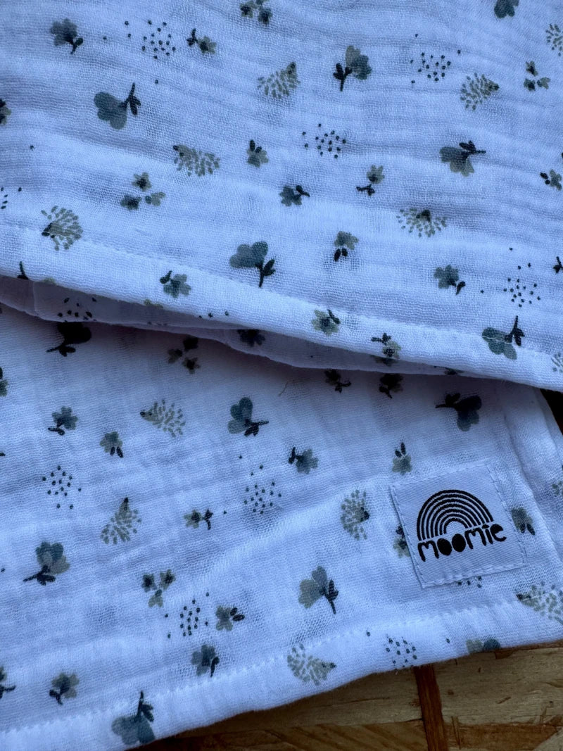 Lange en coton tout doux – Imprimé fleurs et hérissons - Image 2