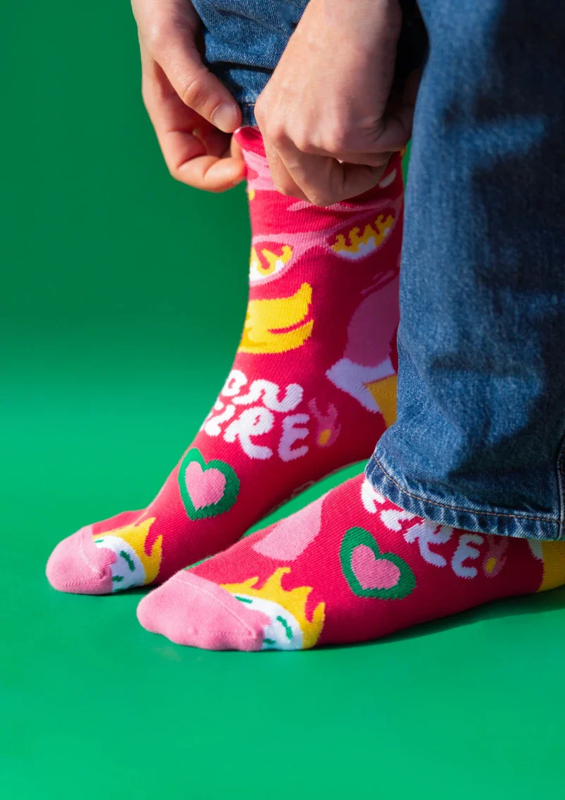 Paire de chaussettes "On Fire" Fuchsia - Image 2
