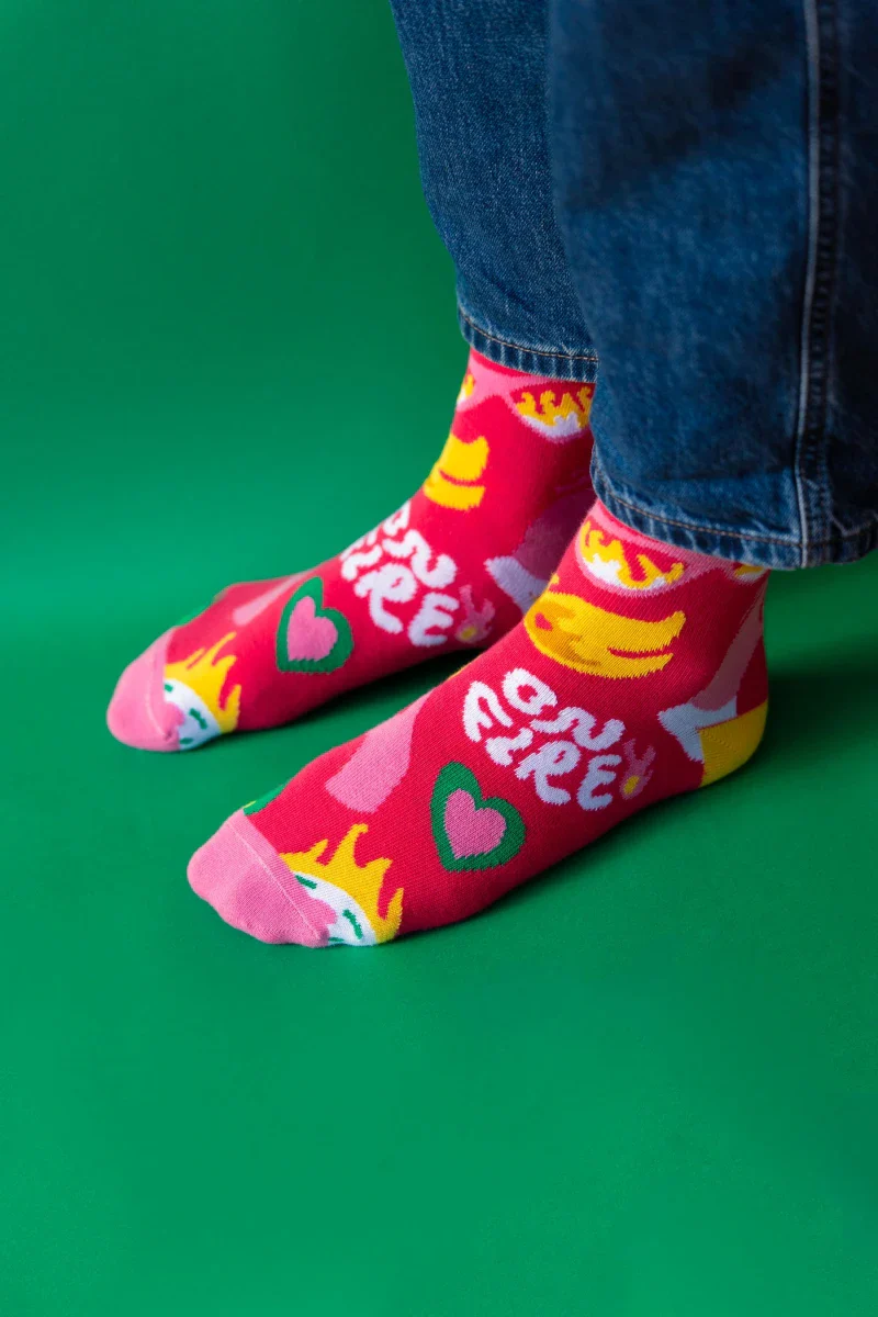 Paire de chaussettes "On Fire" Fuchsia - Image 3