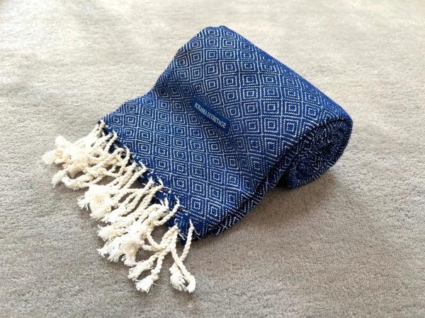 Echarpe bleu roi pour homme - Le krama chaud - Image 7