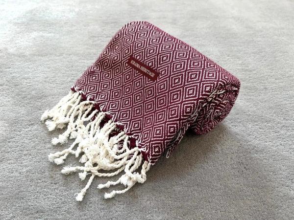 Écharpe bordeaux pour homme en coton - Krama chaud - Image 6