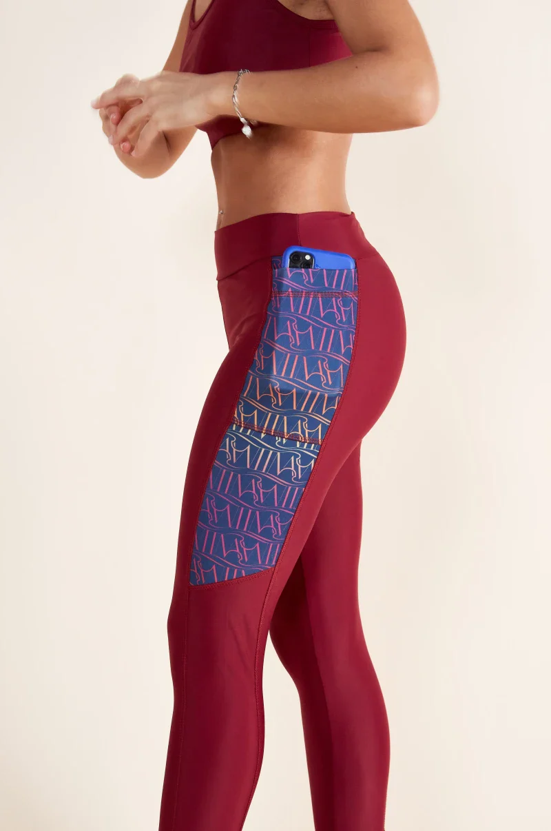 Legging de sport éthique Rouge Bordeaux - Image 6