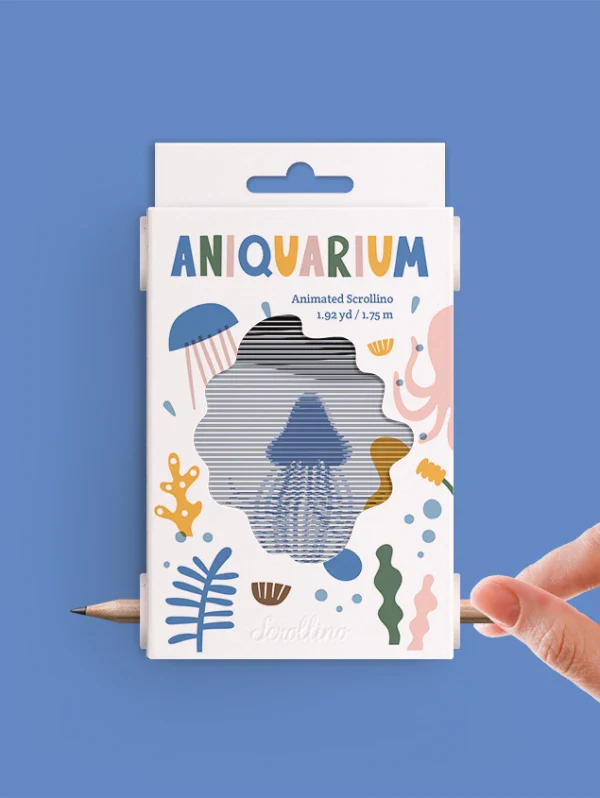 Livre objet à dérouler 100% compostable - Scrollino Aniquarium en couleurs