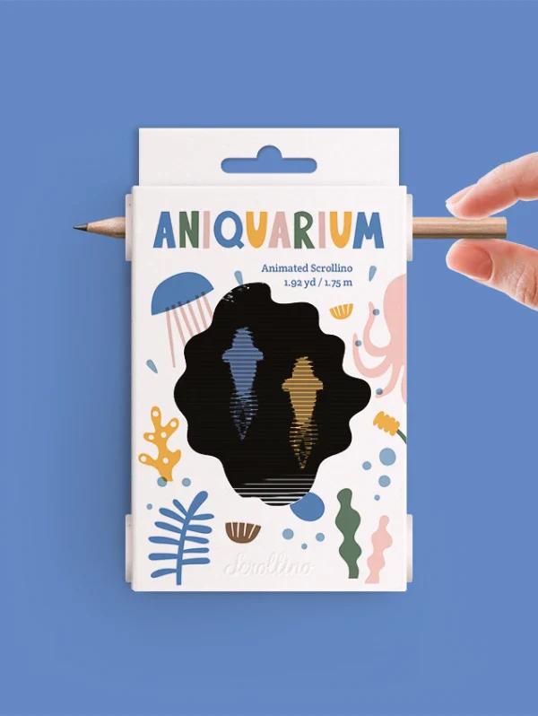 Livre objet à dérouler 100% compostable - Scrollino Aniquarium en couleurs - Image 2