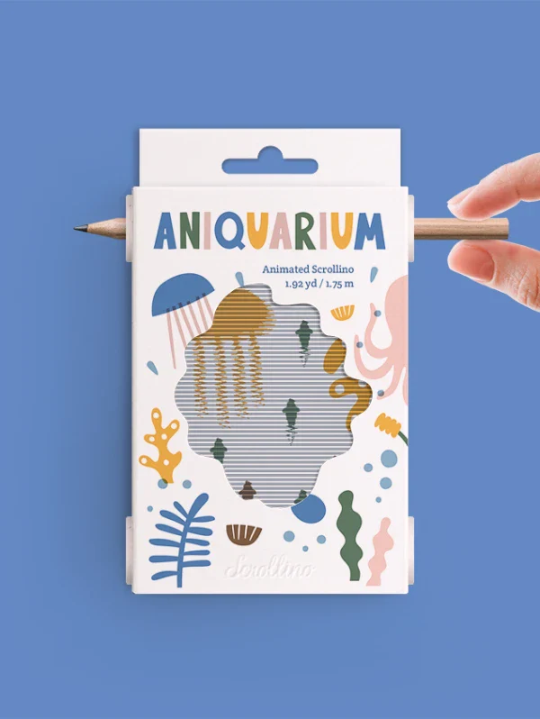 Livre objet à dérouler 100% compostable - Scrollino Aniquarium en couleurs - Image 3