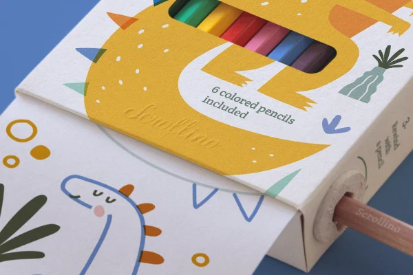 Livre objet à dérouler 100% compostable - Scrollino Dino Coloring - Image 4