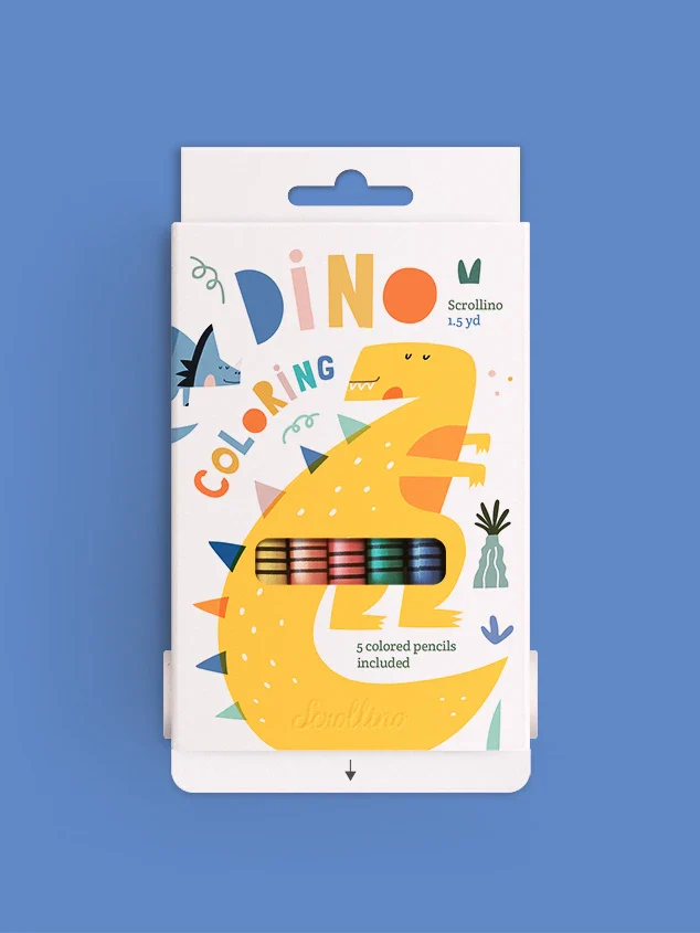 Livre objet à dérouler 100% compostable - Scrollino Dino Coloring - Image 5